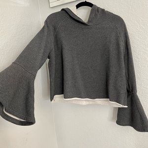 Grey Flare Sleeves Oversized Sweater